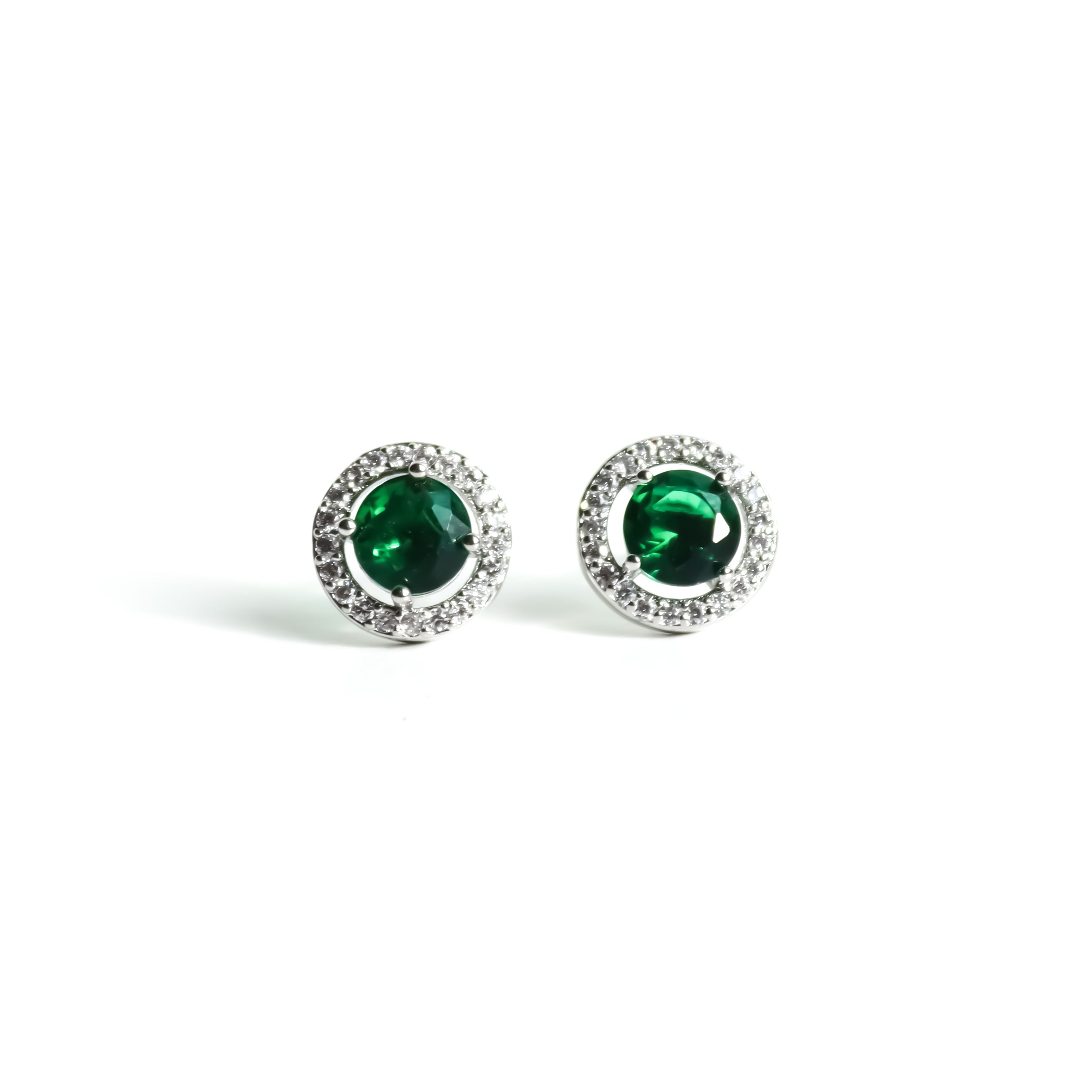 Elisabeth Earrings - Silver/Green